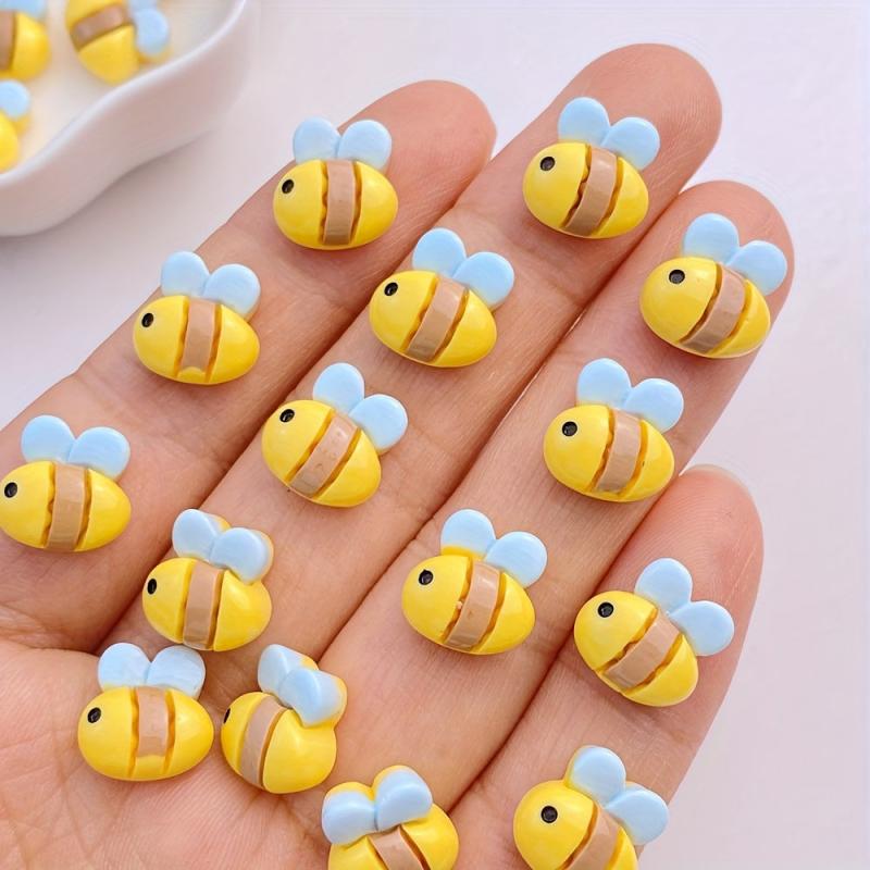 20pcs Mini Bee 3D Charms Nail Art Decoration For Women Girls