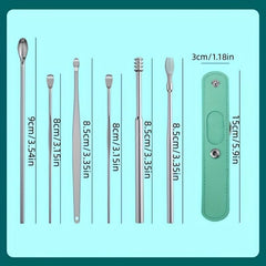 6 Pcs Spring Earwax Cleaner Tool Set Stainless Steel Ear Picks