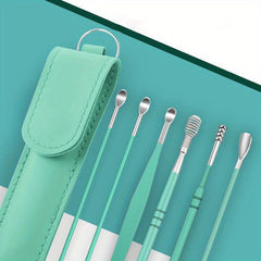 6 Pcs Spring Earwax Cleaner Tool Set Stainless Steel Ear Picks