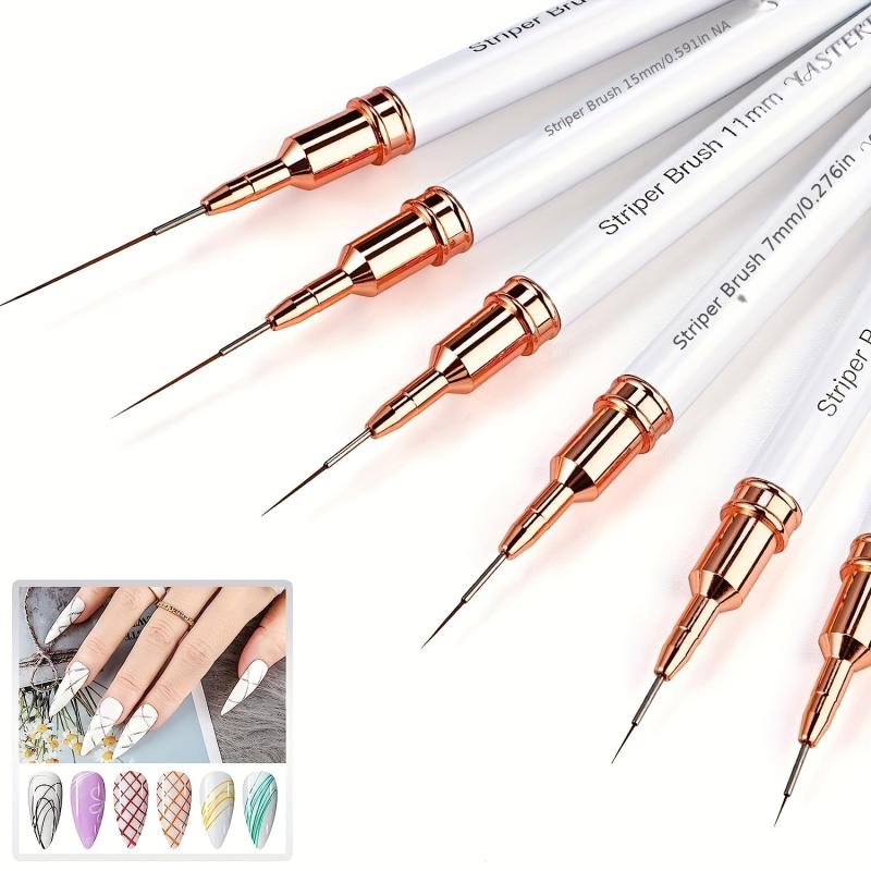 6pcs Striping Nail Art Brushes Set Fine Striper Brush for Long Details
