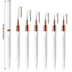 6pcs Striping Nail Art Brushes Set Fine Striper Brush for Long Details