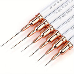 6pcs Striping Nail Art Brushes Set Fine Striper Brush for Long Details