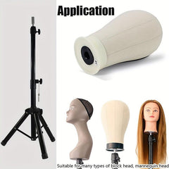 Wig Stand Tripod Mannequin Head Stand Adjustable Heavy Duty