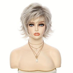 Short Pixie Cut Wig Shaggy with Bangs Heat Resistant Synthetic