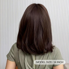 Short Brown Bob Wig with Bangs