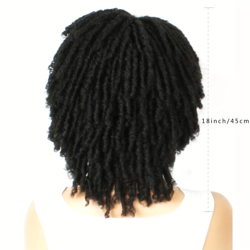 45 72 Cm Afro Curly Braids Hair Wigs for Women Synthetic Dreadlock Wig