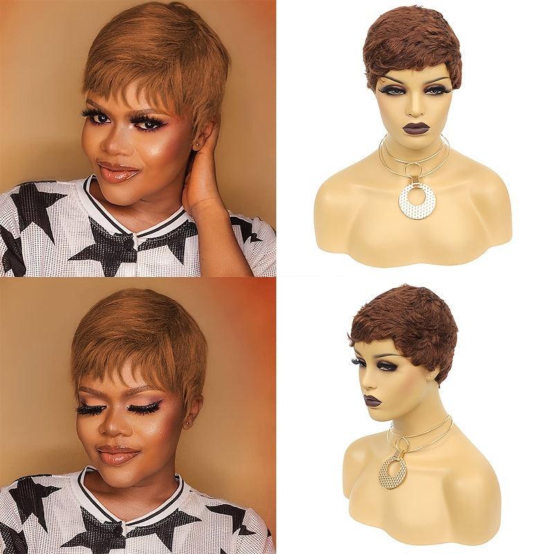 Short Pixie Cut Heat Resistant Human Hair Wig