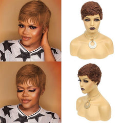 Short Pixie Cut Heat Resistant Human Hair Wig