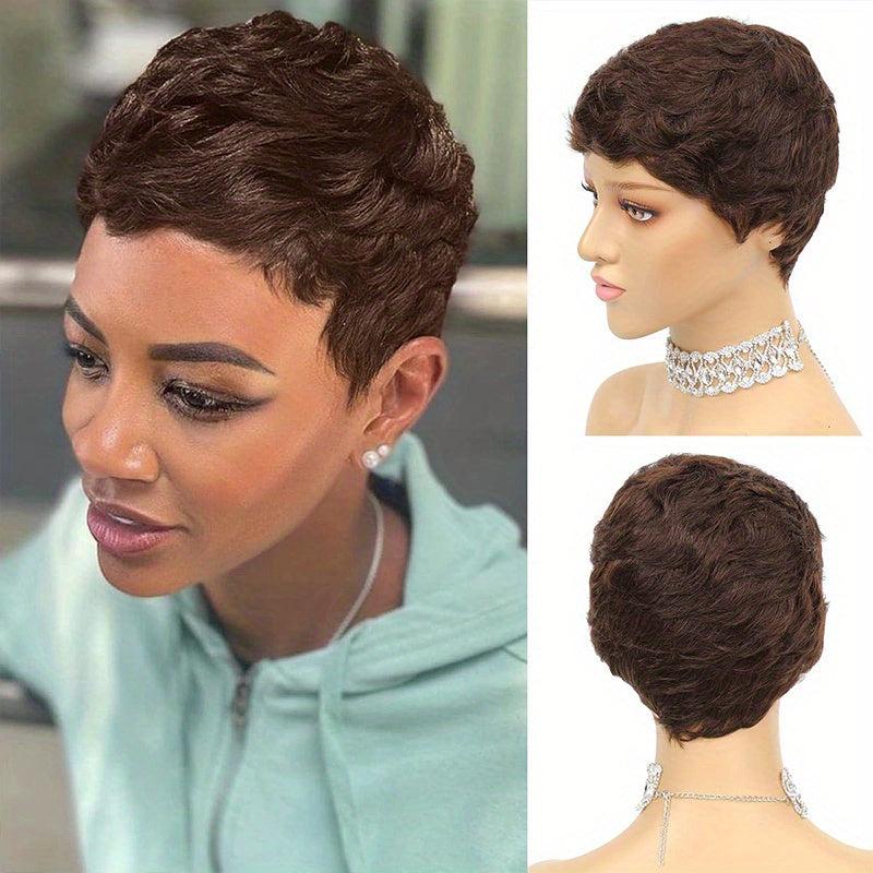 Short Pixie Cut Heat Resistant Human Hair Wig