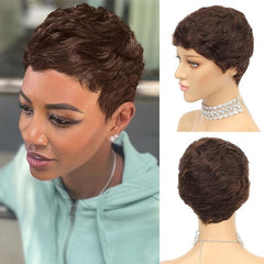 Short Pixie Cut Heat Resistant Human Hair Wig