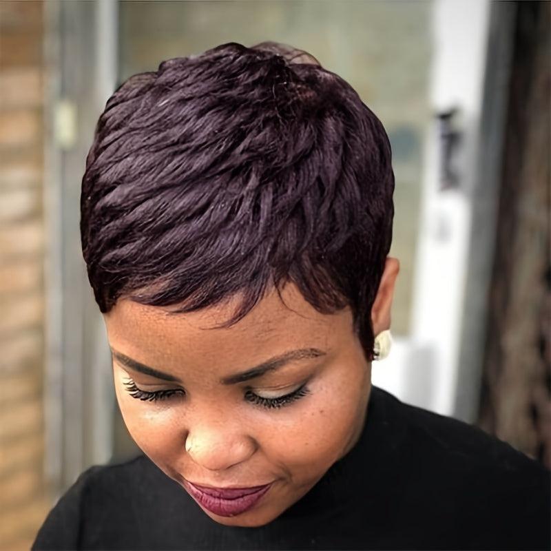Short Pixie Cut Heat Resistant Human Hair Wig