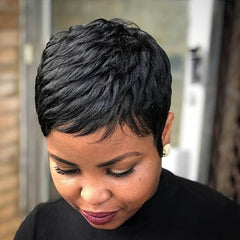 Short Pixie Cut Heat Resistant Human Hair Wig