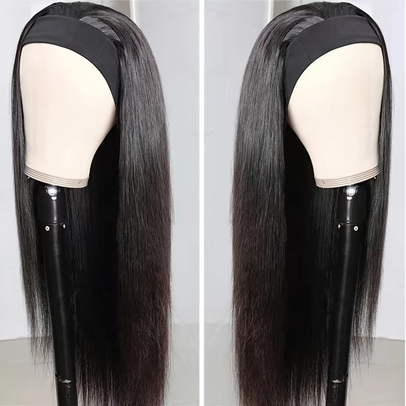 24 Inch Straight Headband Wig For Women Glueless Half Wig