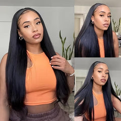 24 Inch Straight Headband Wig For Women Glueless Half Wig