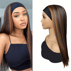 24 Inch Straight Headband Wig For Women Glueless Half Wig