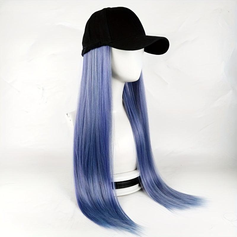Baseball Cap with Long Straight Hair Wig