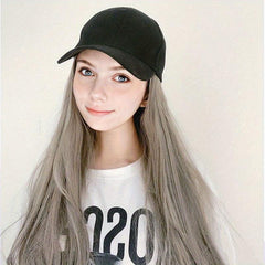 Baseball Cap with Long Straight Hair Wig