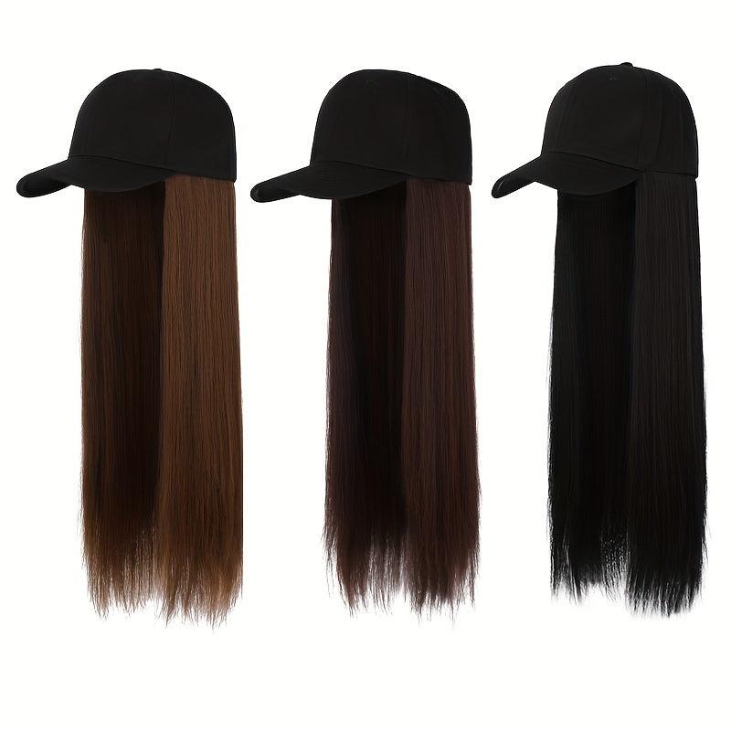Baseball Cap with Long Straight Hair Wig