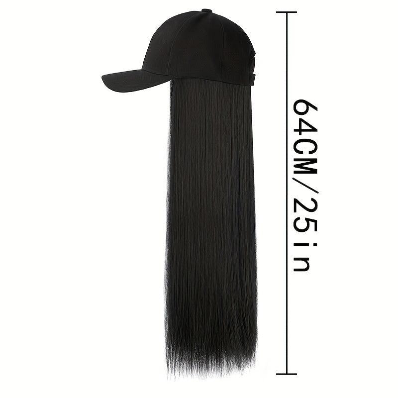Baseball Cap with Long Straight Hair Wig