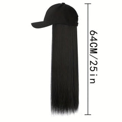 Baseball Cap with Long Straight Hair Wig