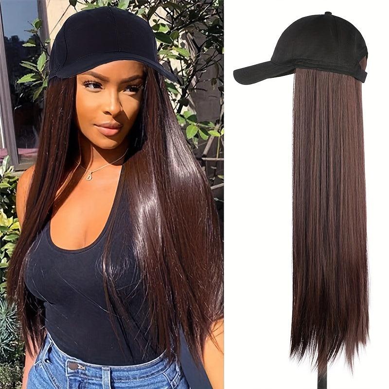 Baseball Cap with Long Straight Hair Wig