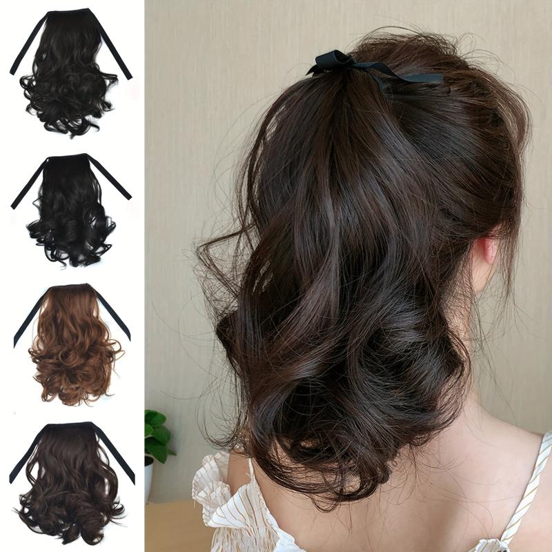 Curly Wavy Ponytail Extensions Clip on Hairpieces For Women