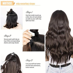 Long Wavy Hair Pieces Synthetic Clip In Extensions For Daily Use
