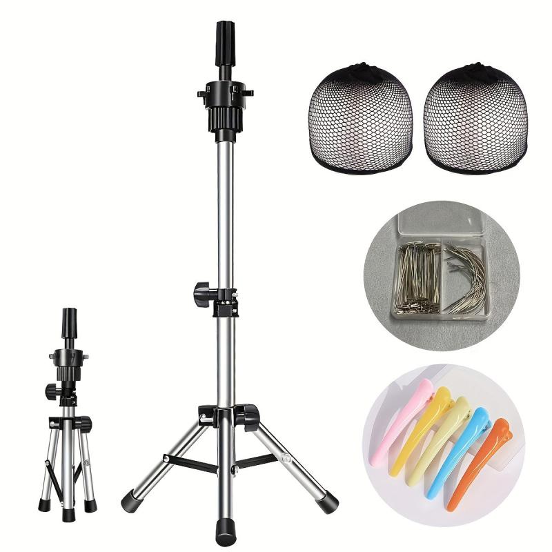 Adjustable Mini Mannequin Head Stand Clamp for Wigs & Hair Training