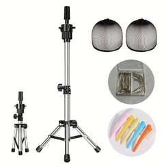 Adjustable Mini Mannequin Head Stand Clamp for Wigs & Hair Training