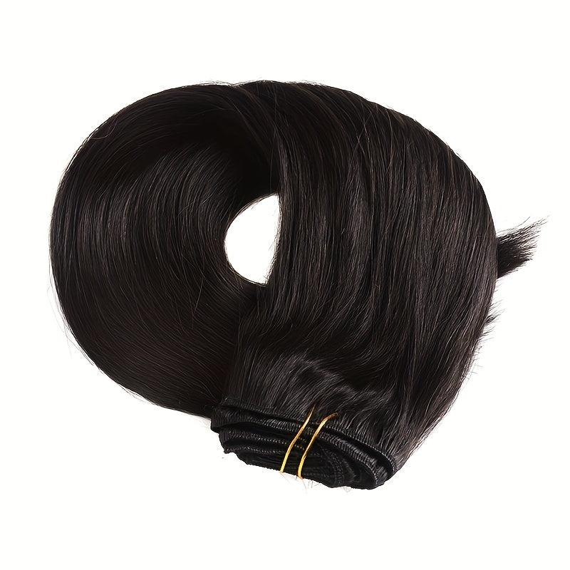 8pcs Straight Clip In Human Hair Extensions Natural Double Wefts 20-32-66-04cm