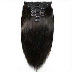 8pcs Straight Clip In Human Hair Extensions Natural Double Wefts 20-32-66-04cm