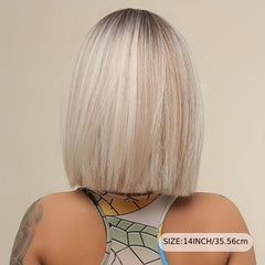 Ombre Bob Wig Middle Part Synthetic Hair for Cosplay and Parties