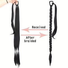36cm Long Braided Ponytail Extensions with Hair Tie Synthetic Hair Piece