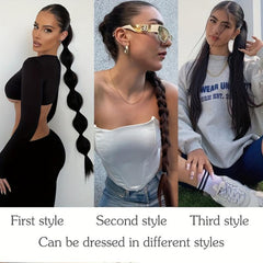 36cm Long Braided Ponytail Extensions with Hair Tie Synthetic Hair Piece