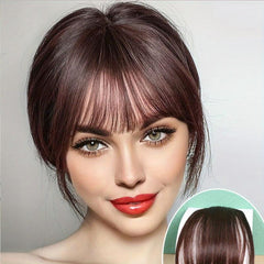 Synthetic Hair Bangs With Sideburns Brown