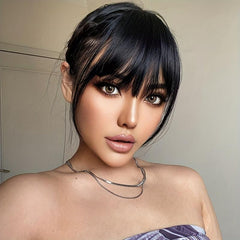Synthetic Hair Bangs With Sideburns Brown
