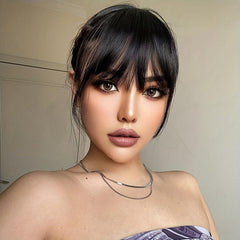 Synthetic Hair Bangs With Sideburns Brown