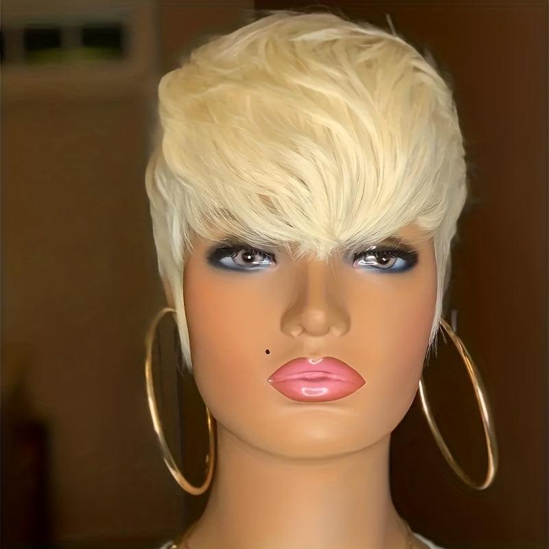 Short Curly Pixie Cut Wig With Bangs Synthetic Wig Heat Resistant Mullet Wig