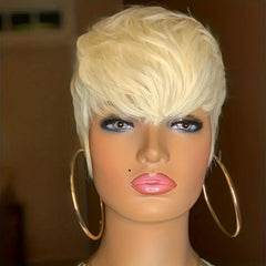 Short Curly Pixie Cut Wig With Bangs Synthetic Wig Heat Resistant Mullet Wig