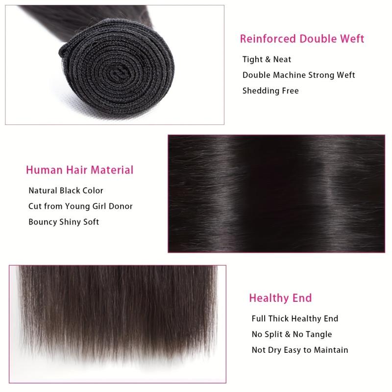 Brazilian Virgin Straight Hair Bundles 25-50cm 100% Unprocessed Human Hair