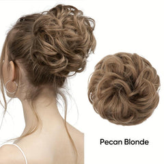 Messy Donut Hair Buns Updo Chignon With Elastic Hair Rope