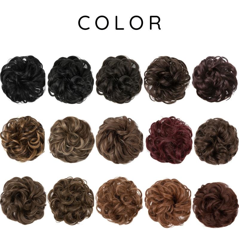 Messy Donut Hair Buns Updo Chignon With Elastic Hair Rope