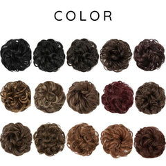 Messy Donut Hair Buns Updo Chignon With Elastic Hair Rope