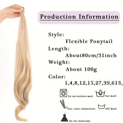 Long Wavy Curly Ponytail Extensions 76 2 Cm Wrap Around Women Daily Use