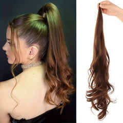Long Wavy Curly Ponytail Extensions 76 2 Cm Wrap Around Women Daily Use