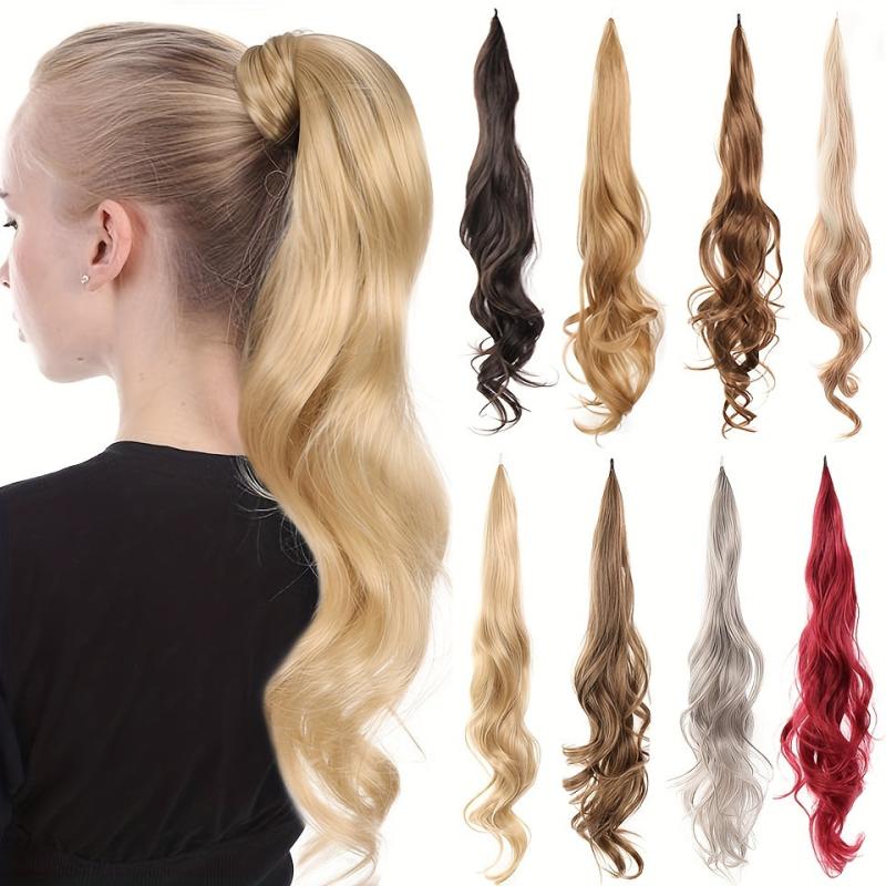 Long Wavy Curly Ponytail Extensions 76 2 Cm Wrap Around Women Daily Use