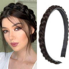 Synthetic Fishbone Braid Wig with Twist Braid Headband