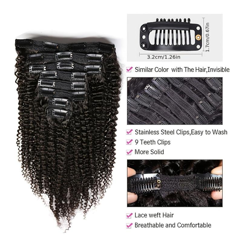 Brazilian Deep Wave Clip In Hair Extensions