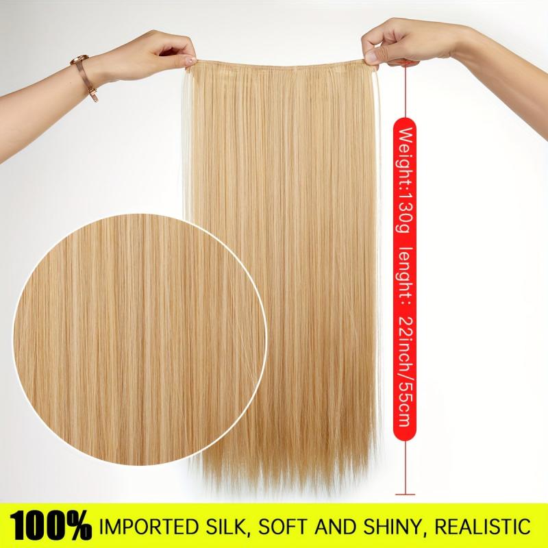 Synthetic Platinum Blonde Tape Hair Extensions 55-88 cm Straight