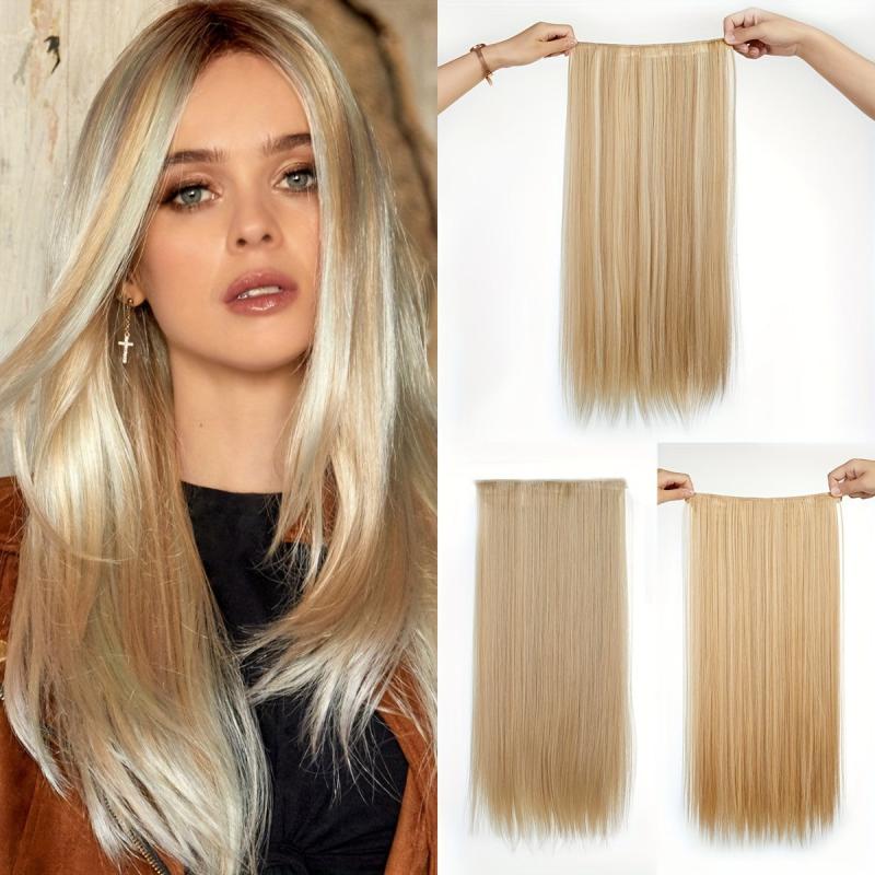 Synthetic Platinum Blonde Tape Hair Extensions 55-88 cm Straight